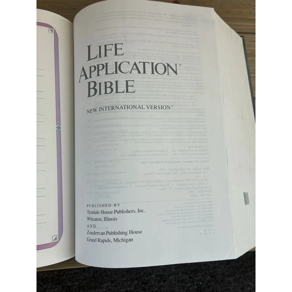 Life Application Bible NIV 1991 Tyndale Hardcover Blue New International Version